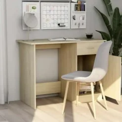 vidaXL - Bureau - Bruin - Bewerkt hout Sale