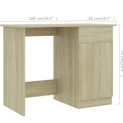 vidaXL - Bureau - Bruin - Bewerkt hout Sale