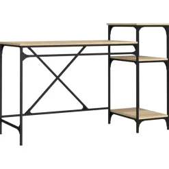 vidaXL - Bureau - Bruin - Bewerkt hout - 135 x 50 x 90 cm New