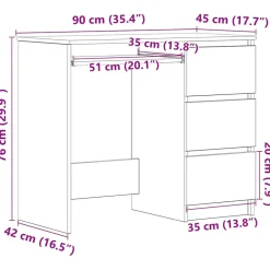 vidaXL - Bureau - Bruin - Bewerkt hout Best
