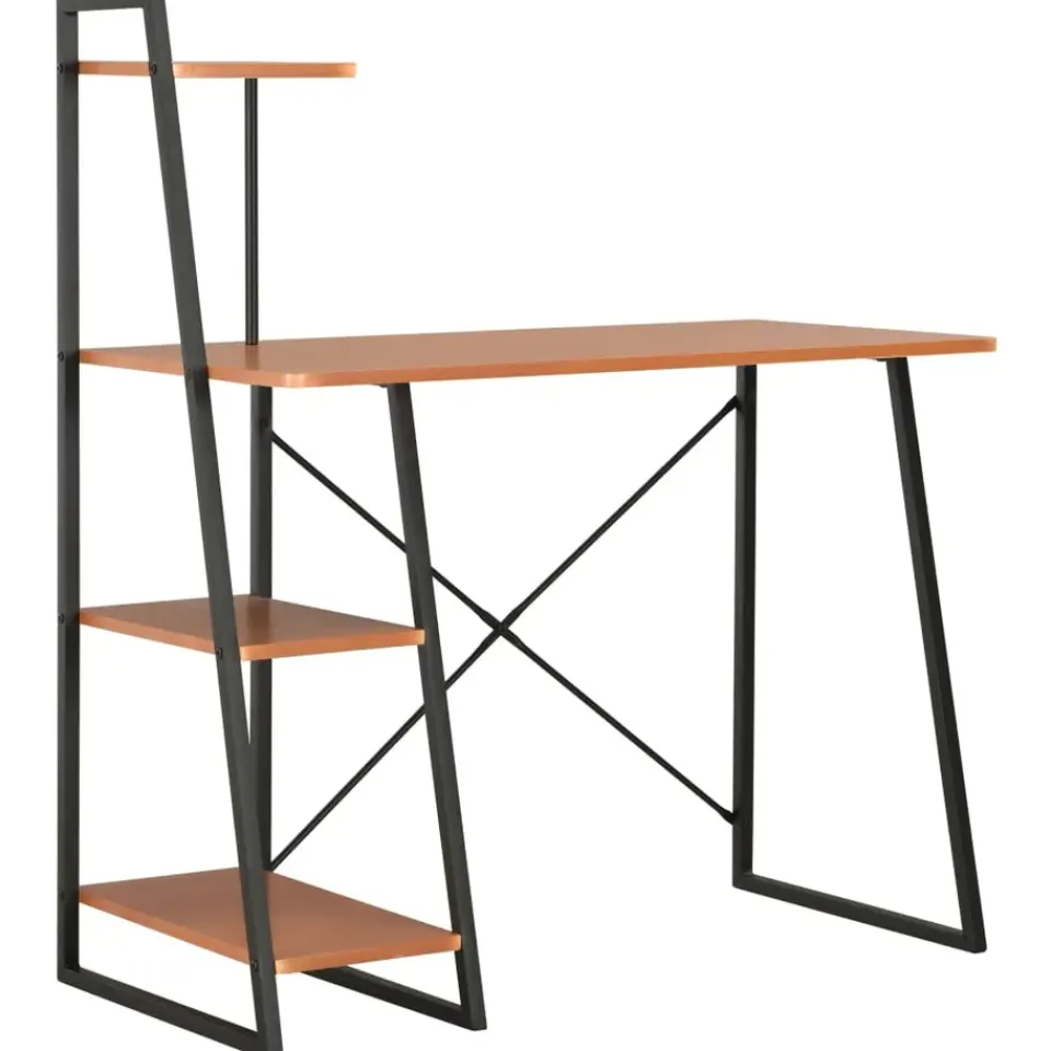 vidaXL - Bureau - Bruin - Bewerkt hout