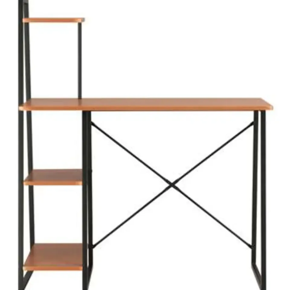 vidaXL - Bureau - Bruin - Bewerkt hout