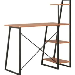 vidaXL - Bureau - Bruin - Bewerkt hout