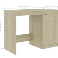 vidaXL - Bureau - Bruin - Bewerkt hout Outlet