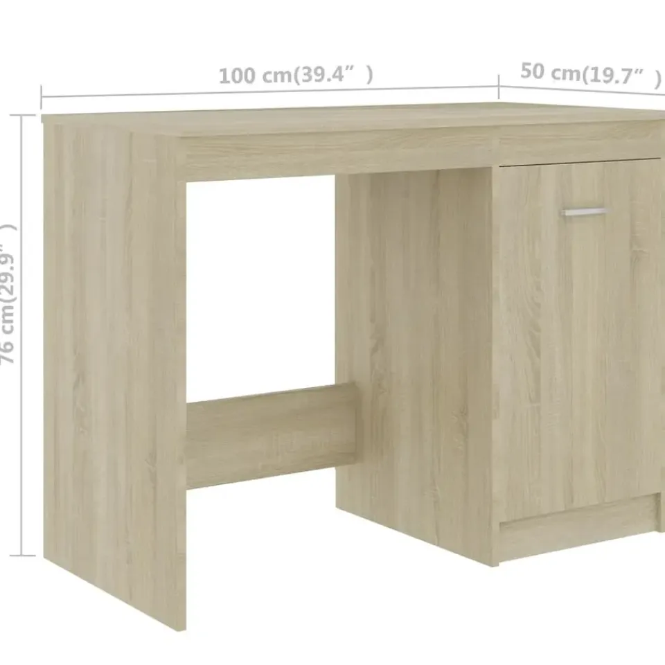 vidaXL - Bureau - Bruin - Bewerkt hout Outlet