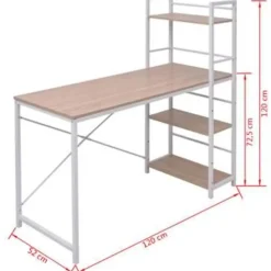 vidaXL - Bureau - Bruin - Bewerkt hout Outlet