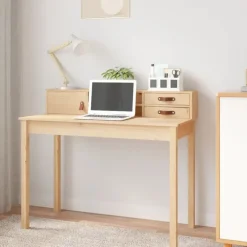 vidaXL - Bureau - Bruin - Grenenhout Best