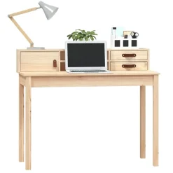 vidaXL - Bureau - Bruin - Grenenhout Best