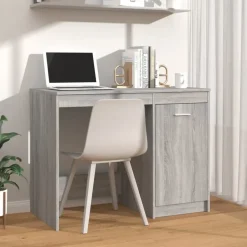 vidaXL - Bureau - Grijs - Bewerkt hout