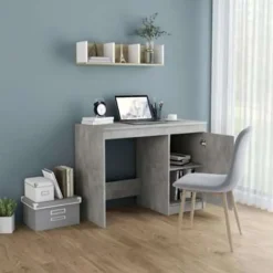 vidaXL - Bureau - Grijs - Bewerkt hout Clearance