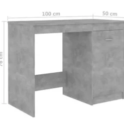 vidaXL - Bureau - Grijs - Bewerkt hout Clearance