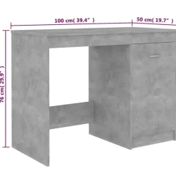 vidaXL - Bureau - Grijs - Bewerkt hout Clearance
