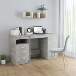 vidaXL - Bureau - Grijs - Bewerkt hout Outlet