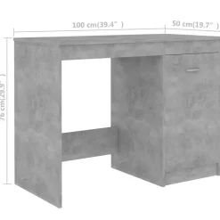 vidaXL - Bureau - Grijs - Bewerkt hout Outlet
