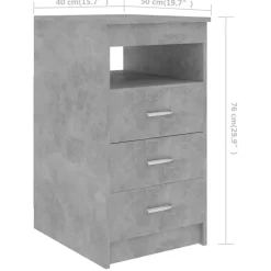 vidaXL - Bureau - Grijs - Bewerkt hout Outlet