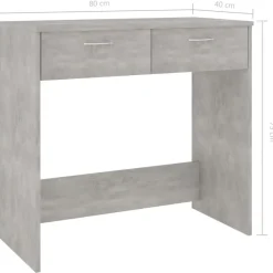 vidaXL - Bureau - Grijs - Bewerkt hout Best