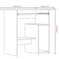 vidaXL - Bureau - Grijs - Bewerkt hout Hot