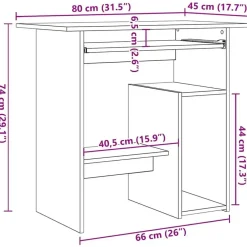 vidaXL - Bureau - Grijs - Bewerkt hout Hot