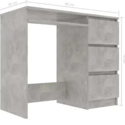 vidaXL - Bureau - Grijs - Bewerkt hout