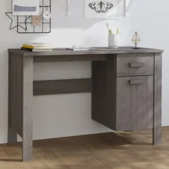 vidaXL - Bureau - Grijs - Grenenhout Outlet
