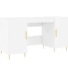 vidaXL - Bureau - Wit - Bewerkt hout