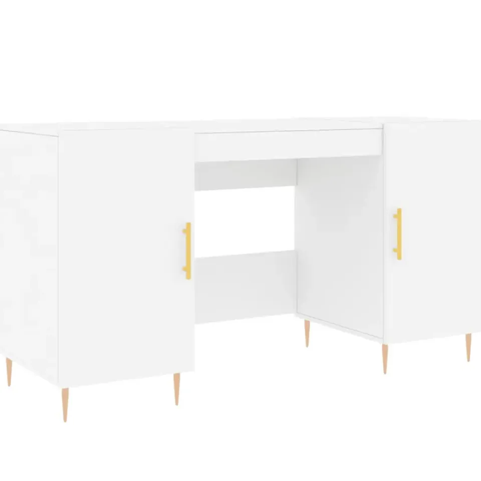 vidaXL - Bureau - Wit - Bewerkt hout