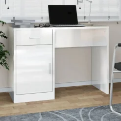 vidaXL - Bureau - Wit - Bewerkt hout Clearance