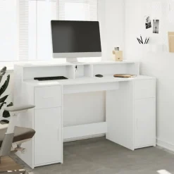 vidaXL - Bureau - Wit - Bewerkt hout - 140 x 55 x 91 cm Hot