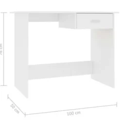vidaXL - Bureau - Wit - Bewerkt hout New