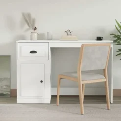 vidaXL - Bureau - Wit - Bewerkt hout Outlet