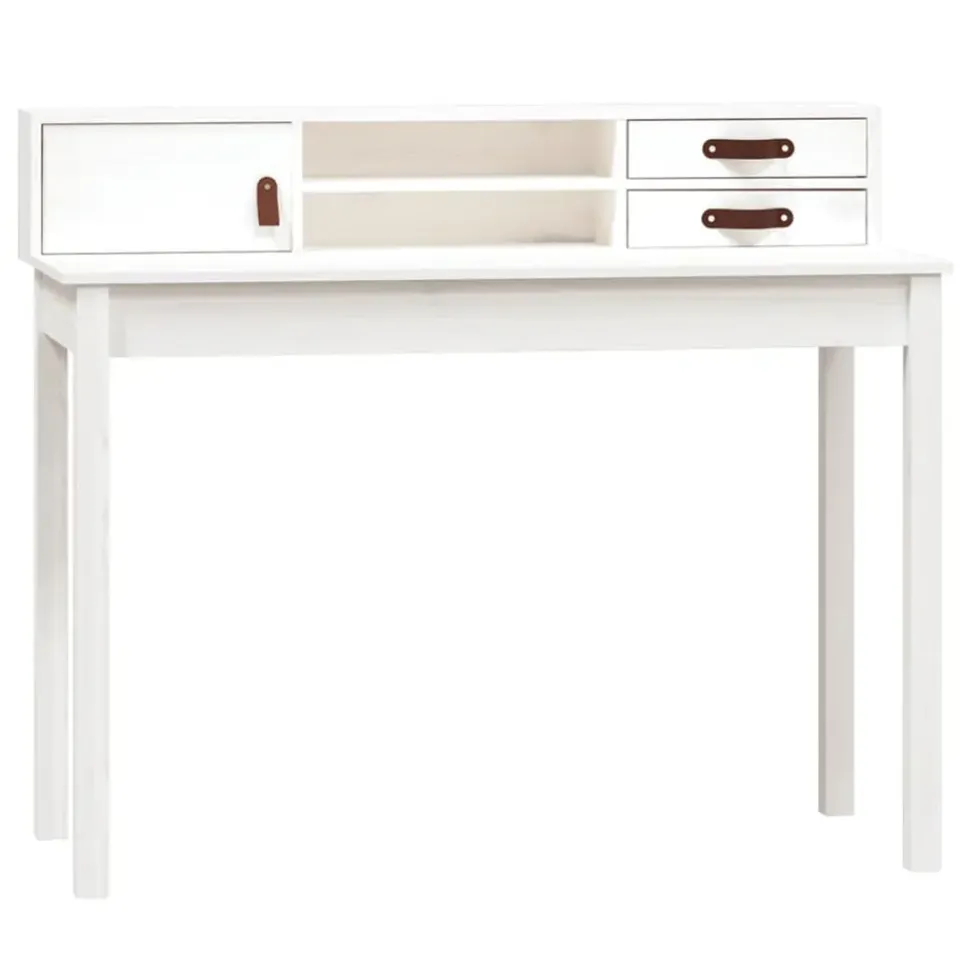 vidaXL - Bureau - Wit - Grenenhout