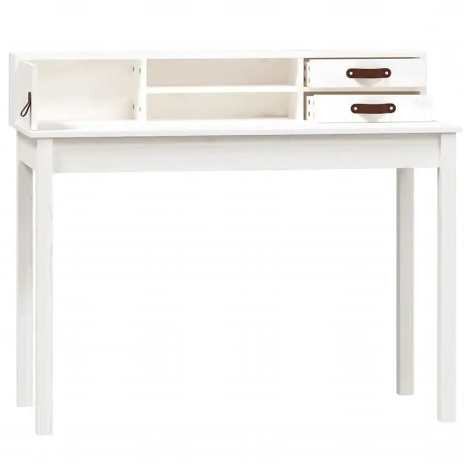 vidaXL - Bureau - Wit - Grenenhout