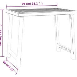 vidaXL - Campingtafel - Antracietkleurig - Polypropyleen - 79x56x64 cm Online