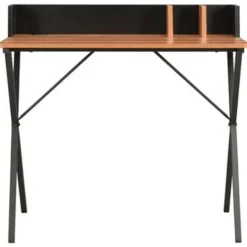 vidaXL - Computertafel - Zwart - Bewerkt hout New