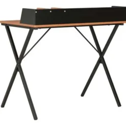 vidaXL - Computertafel - Zwart - Bewerkt hout New