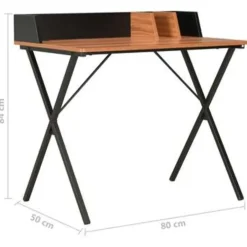 vidaXL - Computertafel - Zwart - Bewerkt hout New