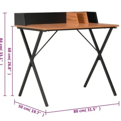 vidaXL - Computertafel - Zwart - Bewerkt hout New
