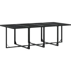 vidaXL - 9-delige inklapbaar Tuinset gris kussens -Zwart textileen - 220x107 cm Online