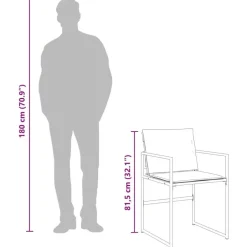 vidaXL - 9-delige inklapbaar Tuinset gris kussens -Zwart textileen - 220x107 cm Online