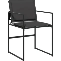 vidaXL - 5-delige inklapbaar Tuinset gris kussens -Zwart textileen - 110x107 cm