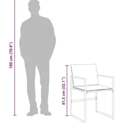 vidaXL - 5-delige inklapbaar Tuinset gris kussens -Zwart textileen - 110x107 cm