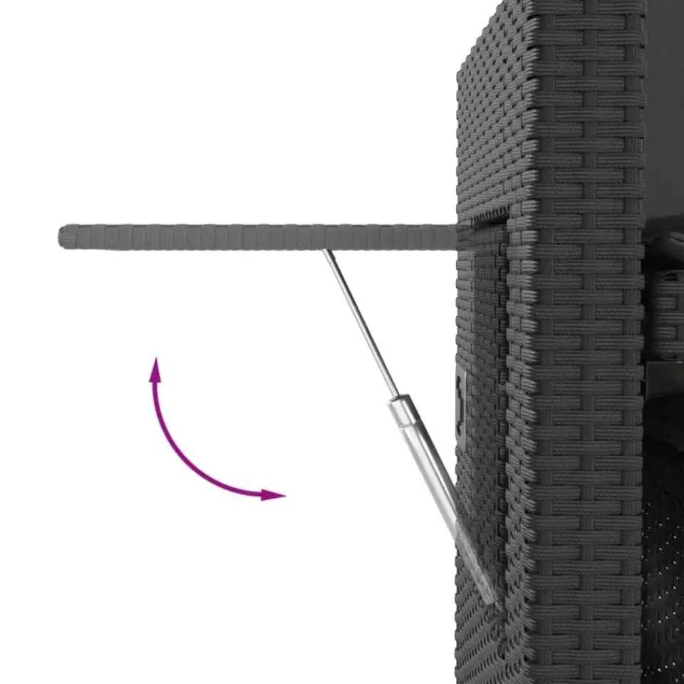 vidaXL - 2-delige Loungebanken Verstelbare met kussens - Zwart - 113x61x87 cm Hot