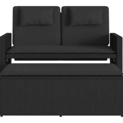 vidaXL - 2-delige Loungebanken Verstelbare met kussens - Zwart - 113x61x87 cm Hot