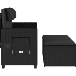 vidaXL - 2-delige Loungebanken Verstelbare met kussens - Zwart - 113x61x87 cm Hot