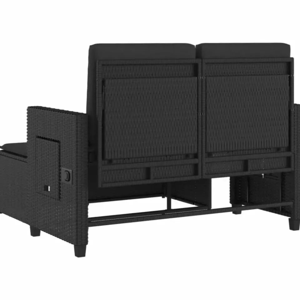 vidaXL - 2-delige Loungebanken Verstelbare met kussens - Zwart - 113x61x87 cm Hot