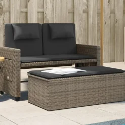 vidaXL - 2-delige Loungebanken Verstelbare met kussens - Grijs - 113x61x87 cm Outlet