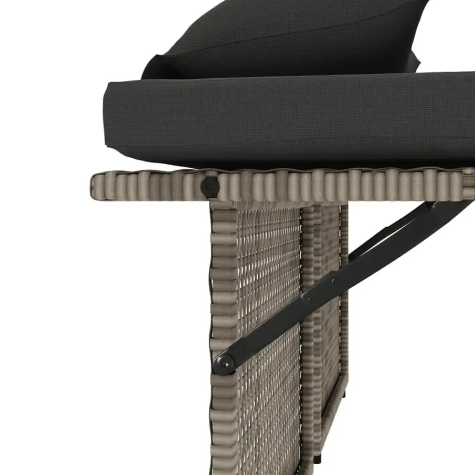 vidaXL - 2-delige Loungebanken Verstelbare met kussens - Grijs - 113x61x87 cm Outlet