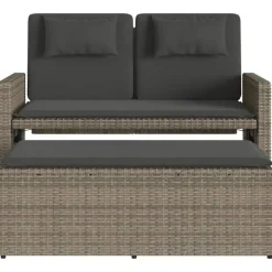 vidaXL - 2-delige Loungebanken Verstelbare met kussens - Grijs - 113x61x87 cm Outlet