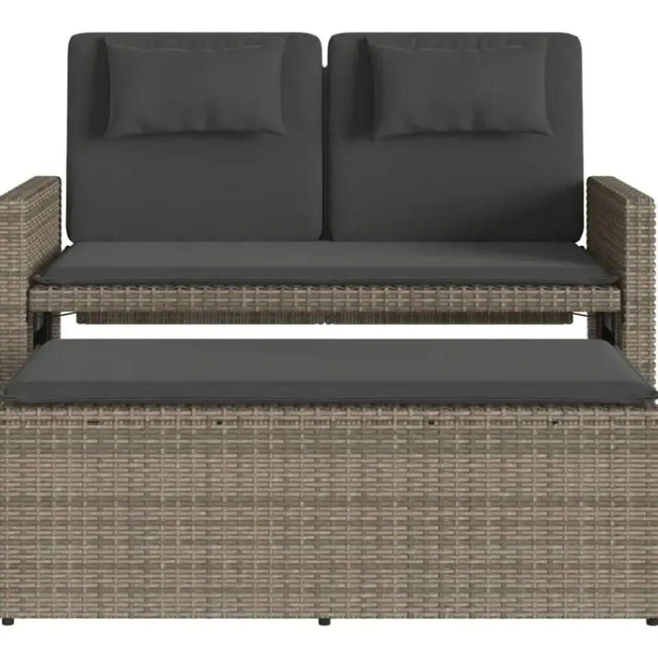 vidaXL - 2-delige Loungebanken Verstelbare met kussens - Grijs - 113x61x87 cm Outlet