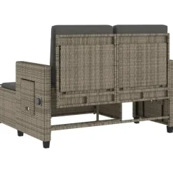 vidaXL - 2-delige Loungebanken Verstelbare met kussens - Grijs - 113x61x87 cm Outlet